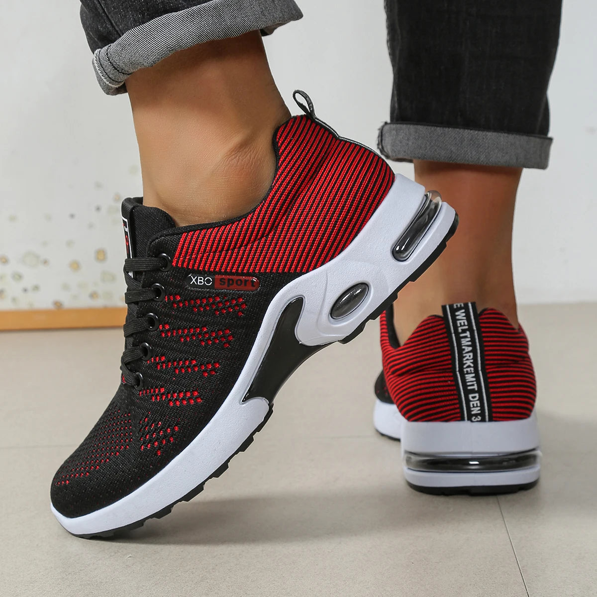 Herrenschuhe Mode Super Atmungsaktive Schnür-Laufschuhe – Rutschfest, langlebig und kissenweich – Herren Mode-Sneaker Zweitbild