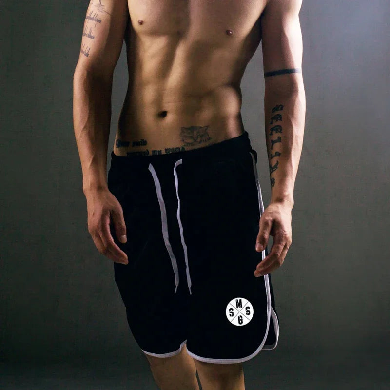 Sommer-Sport-Shorts, atmungsaktiv, Mesh, Herren, Kordelzug, elastische Hose, Lauftraining, Outdoor, Fitness, Jogging, gerade