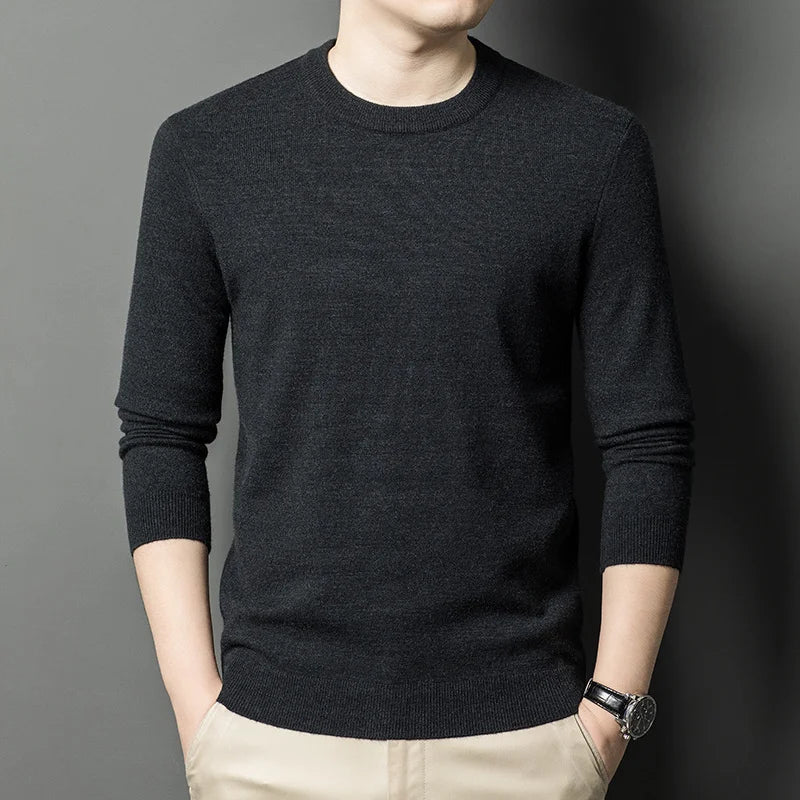 2025 Neuer Herren-Freizeitpullover Rundhals Langarm Strickpullover Rautenmuster Mode Vielseitiges Oberteil 2029