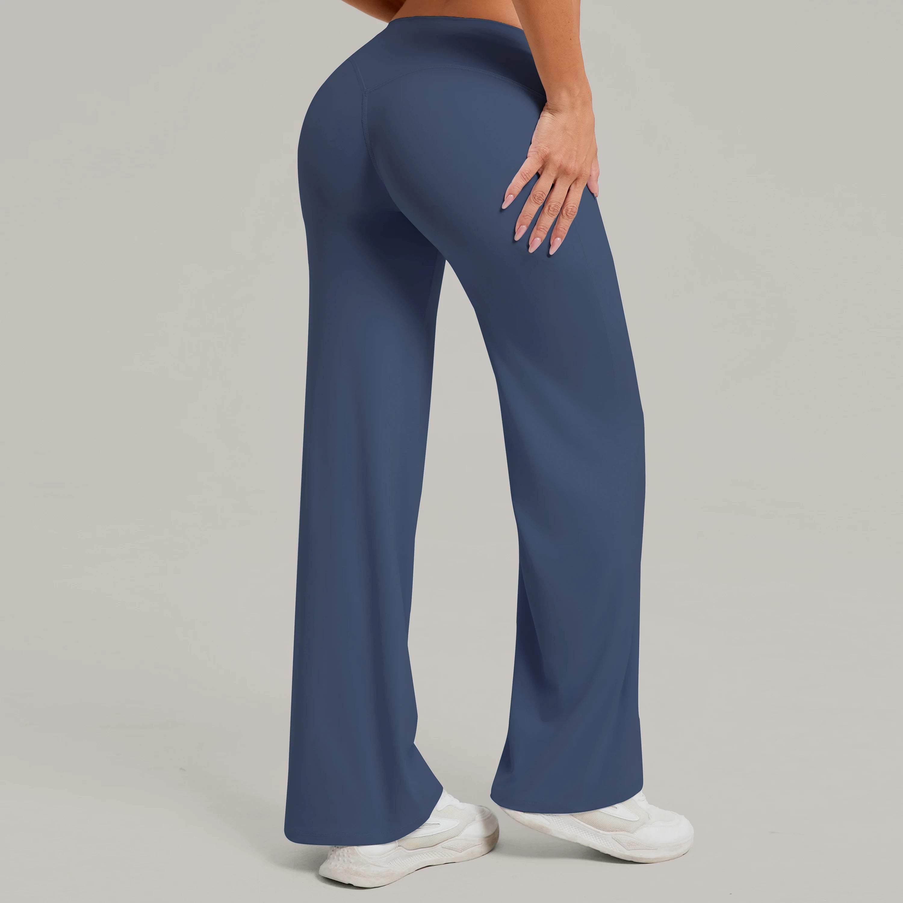 Damen gerade Yoga-Leggings weicher, dehnbarer Stoff Damen-Yogahosen GYM Schweißableitende Eigenschaften Lauf-Sport-Hosen