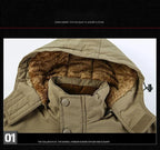 Herren Winterjacke Fleece-Futter Outdoor Parka Mantel Kapuzen-Windbreaker Militär Dick Warme Oberbekleidung Große Größe 6XL Multi-Taschen