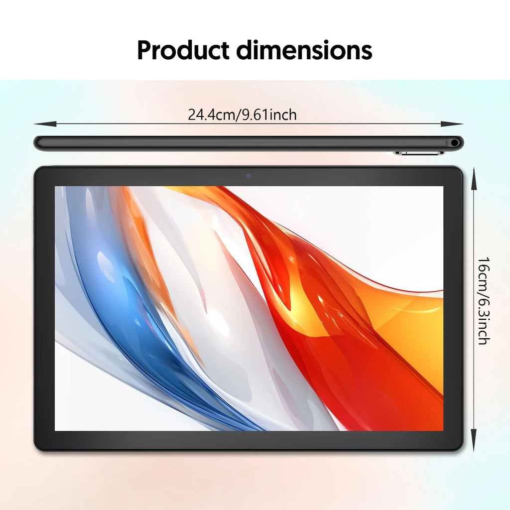 Neueste globale Version Android 15 Tablet, 10-Zoll-Tablet, Quad-Core-Prozessor, 1280*800 Auflösung, 12 (3+9) GB RAM, 64 GB Speicher