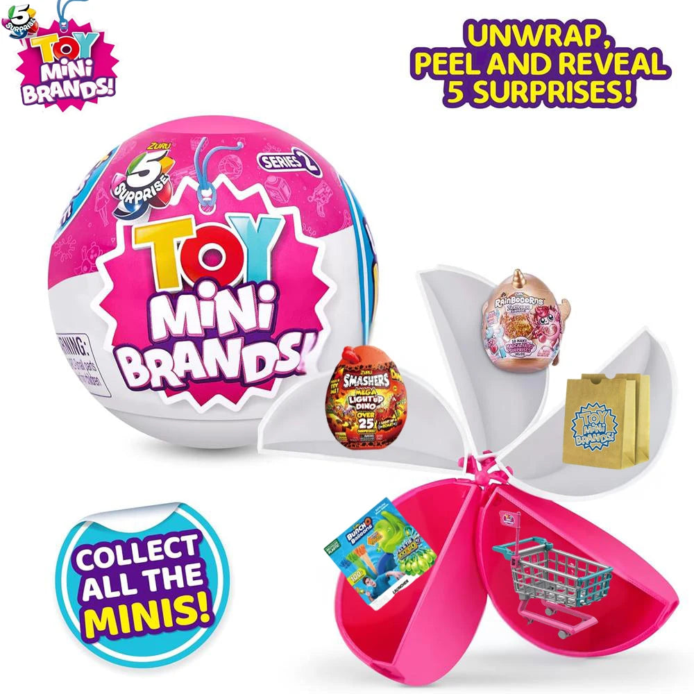 Zuru 5 Surprise Mini Brands Spielzeug Toy Mini Brands Serie 2 Überraschungskapsel Spielzeugladen Einkaufsspielzeug Mini Brands Sammelspielzeug