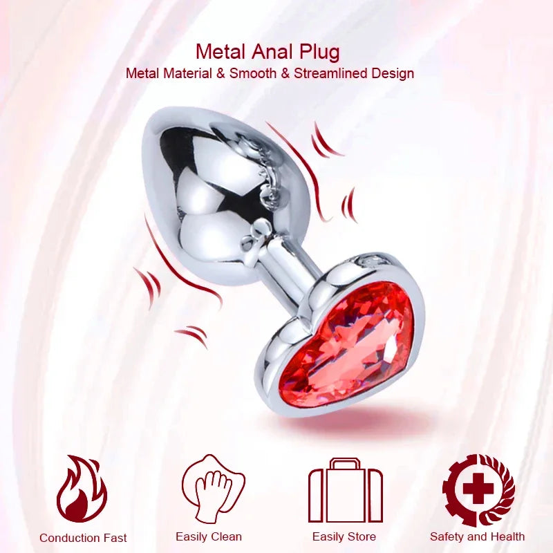 Metall-Analdildo für Frauen, Männer, Paare, Butt Plug, Arsch-Spielzeug, Erwachsenenspiel, Masturbator, Anal S/M/L, Diamant-Sexspielzeug für Erwachsenenprodukte