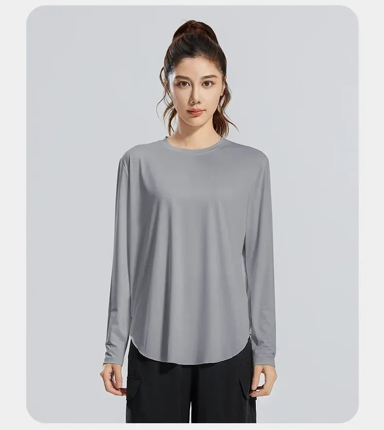 STOUREG Yoga Cover Up, atmungsaktive Sportbekleidung, lockeres Fitness-Shirt, Sport-Tops in großen Größen, kühlendes Sommer-T-Shirt