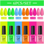 LILYCUTE Nagelgel-Politur-Set, Rosa Grün, Frühling, DIY-Nagelkunst-Design, lang anhaltend, Soak Off UV Gel, Maniküre, Malgel, Vernis-Kit