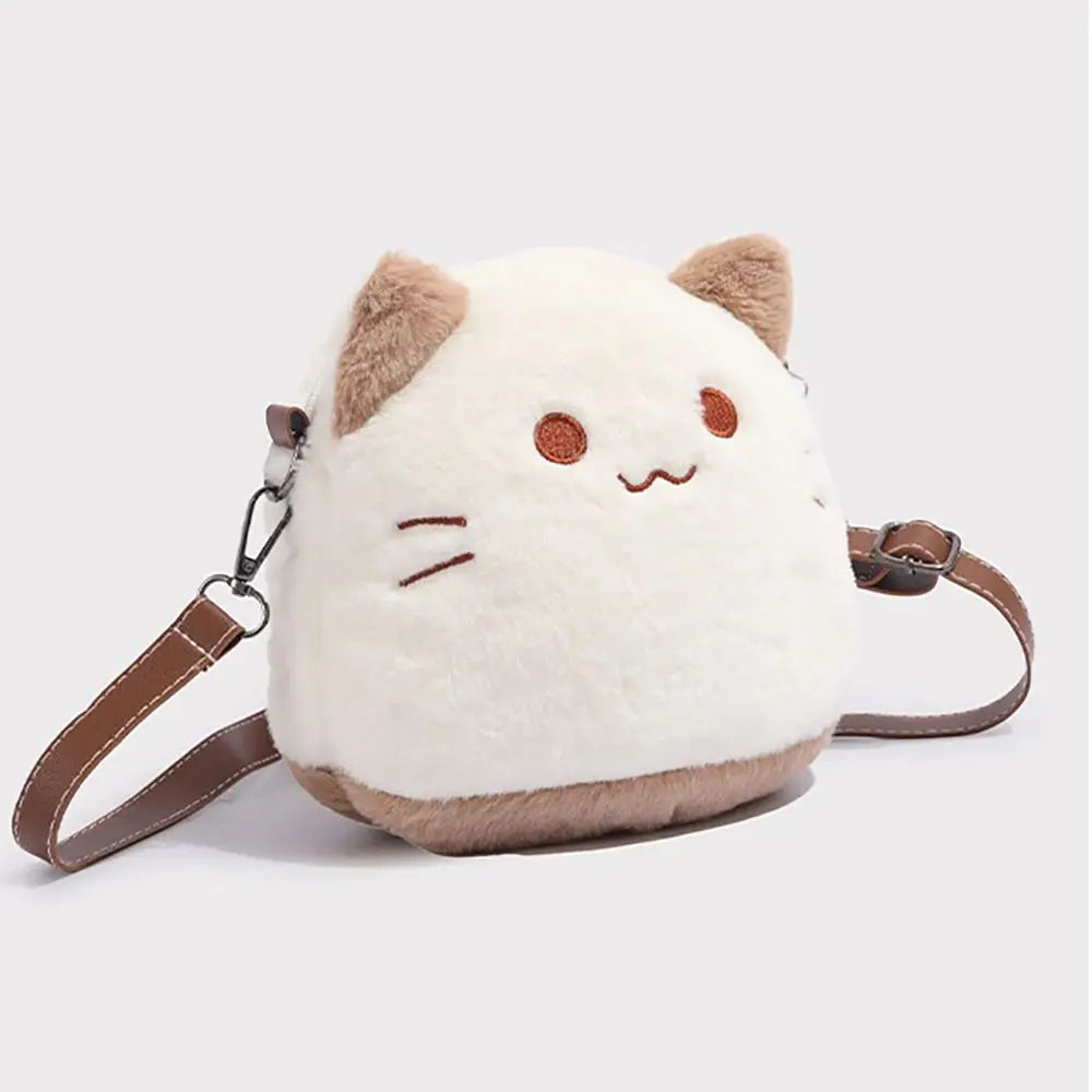 Süße Clutch Tasche Plüsch Rucksack Fellige Katzentasche Entzückende Kätzchen Handtasche für Frauen Kinder Cartoon 2025 Neue Kätzchen Handtasche