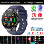 2025 Neue Smartwatch für die Krankenpflege: Blutsauerstoff, Blutfett, Harnsäure, EKG+PPG, Körpertemperatur, Bluetooth-Anruf, Gesundheits-Smartwatch
