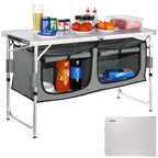 SucceBuy Camping-Küchentisch Schneller Aufbau Klappbarer Campingtisch MDF-Campingtisch für Outdoor-Picknicks BBQ Camping RV Reisen