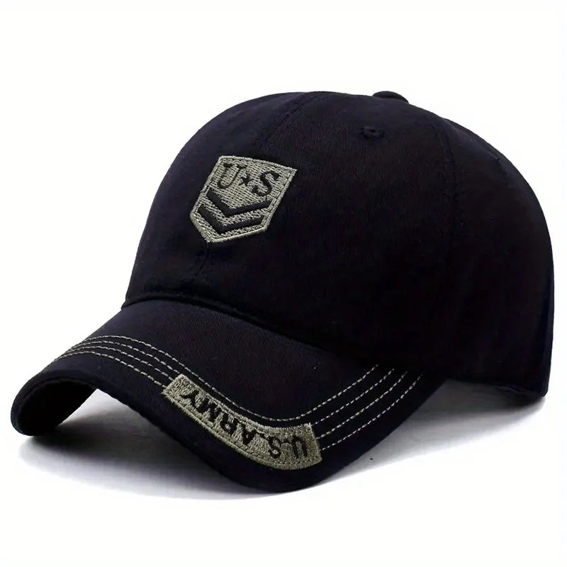 Outdoor Men's Camouflage Hat Trendy Embroidered Baseball Cap UV Protection Sun Hat Peaked Cap Military Cap For Fishing Hiking