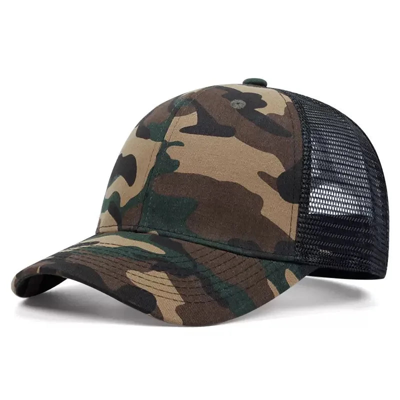 Military Camo Breathable Hard Top Baseball Cap | Wide Brim, Adjustable for Men & Women | Fishing, Hiking, Cycling Sun Hat Hauptbild
