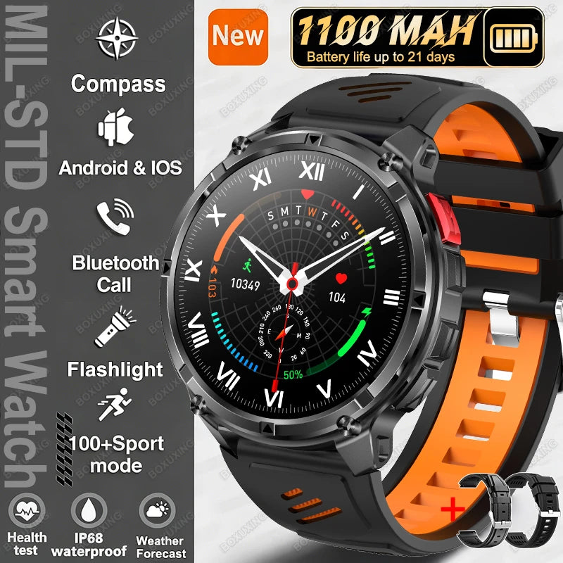 2026 Neue T-Rex 3 Ultra 1100mAh Smartwatch 5ATM Wasserdicht Outdoor Sport GPS Track Herzfrequenz Kompass Bluetooth Anruf Smartwatch