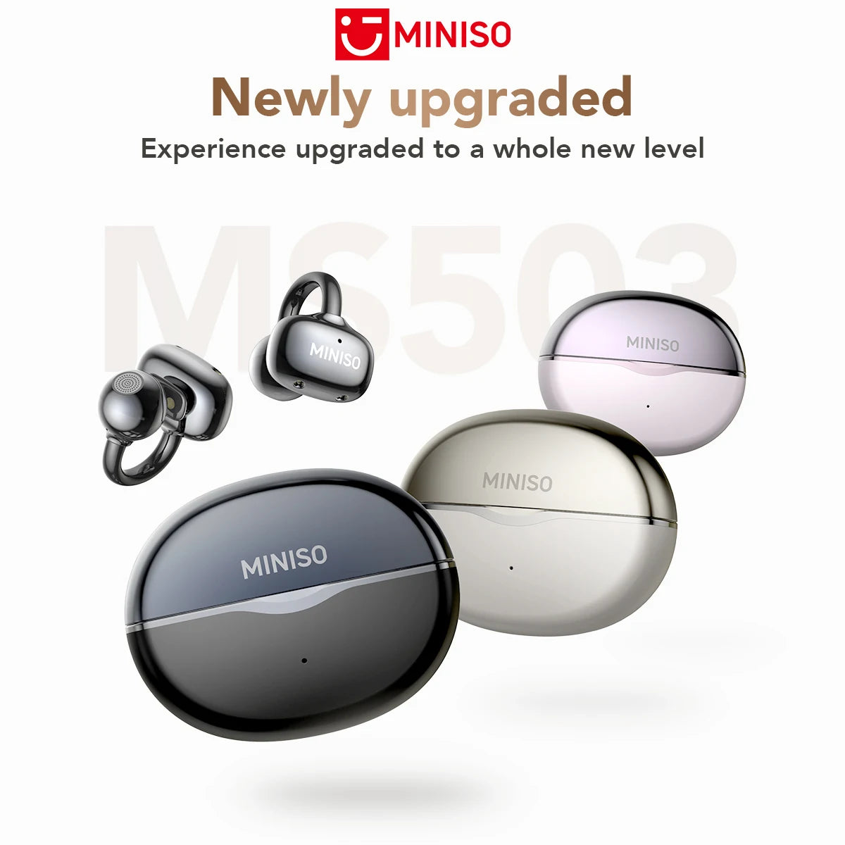 MINISO MS503 Kabellose Bluetooth-Kopfhörer KI-Übersetzungs-Ohrhörer Outdoor-Sport-Kopfhörer Klarer Klang Kopfhörer Weich Bequem