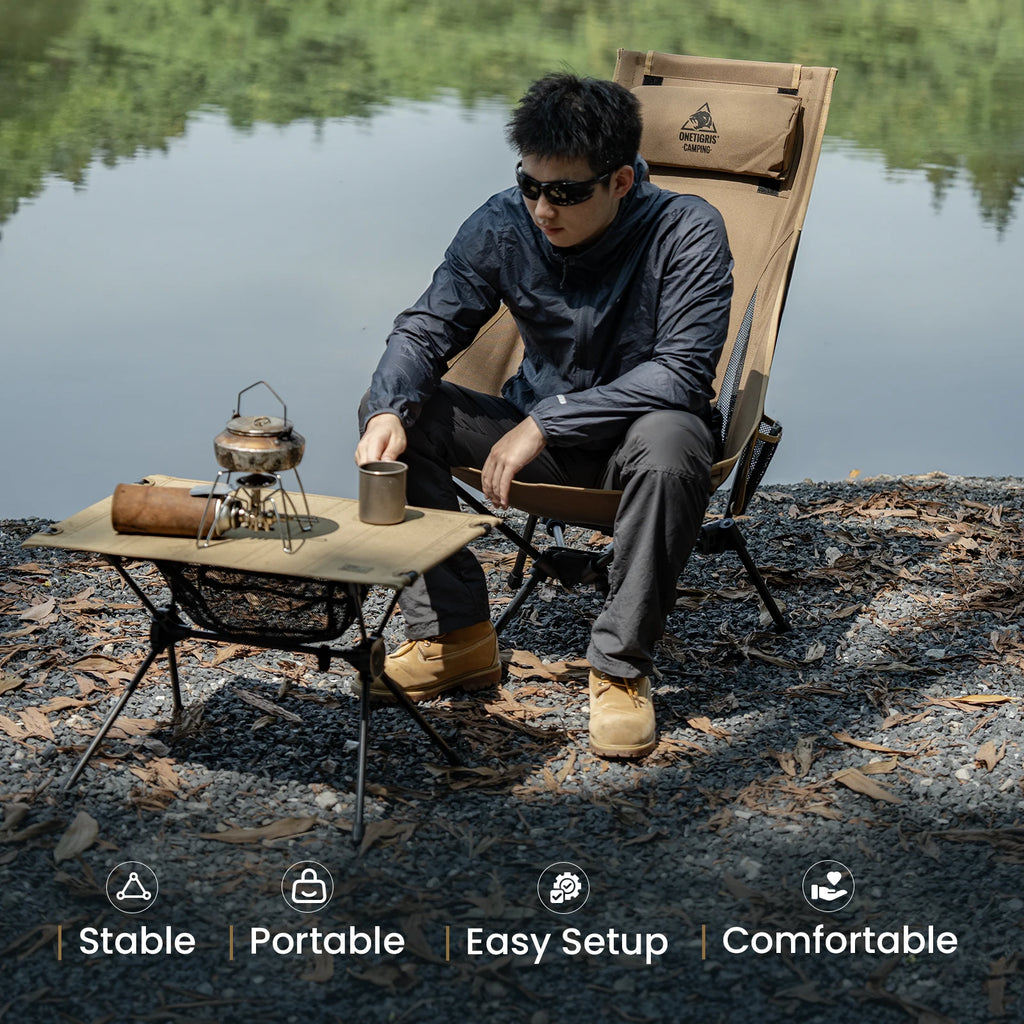 OneTigris Portable Tigerblade Campingstühle Klappstuhl Angelstuhl Für Trekking BBQ Partys Garten Strand Indoor-Einsatz