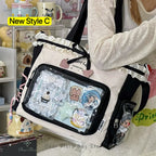 Neue Y2K Süße Japanische Ita Bag Lolita Mädchen Transparente Umhängetasche Große Kapazität Umhängetasche Lässige Tasche DIY Display Handtaschen