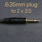 OPENHEART 16-adriges Kopfhörerkabel 1 zu 2 Klinken dual 3.5/2.5/4.4mm/XLR symmetrisches Kabel für HIFIMAN DENON Ersatzkabel 2m 3m