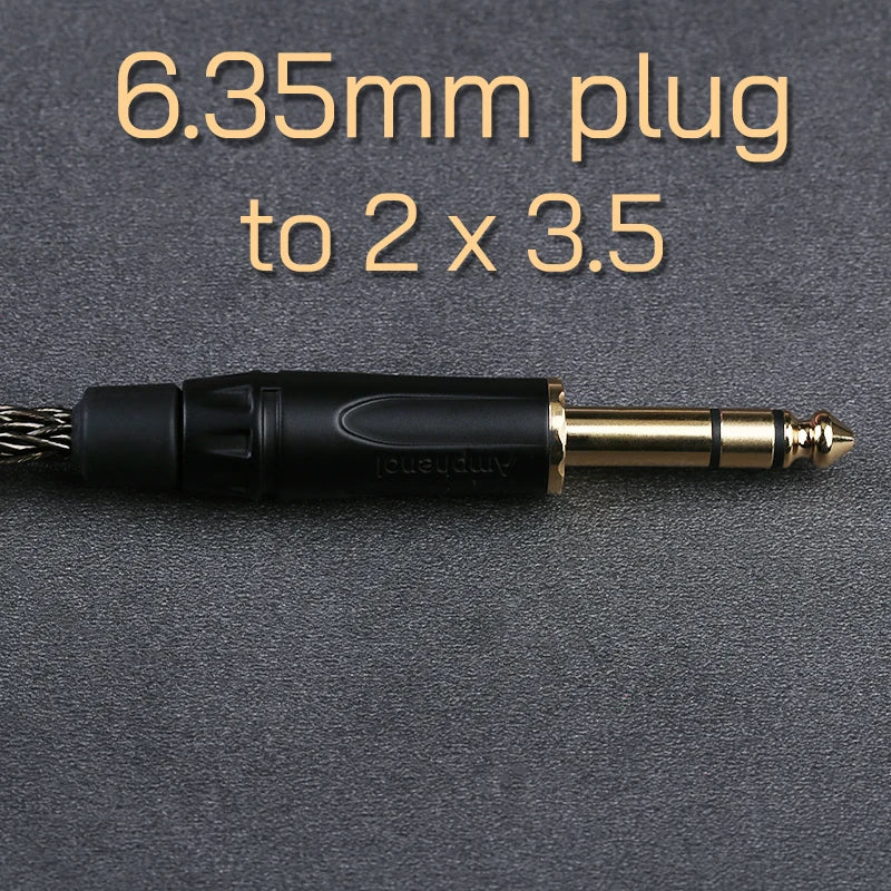 OPENHEART 16-adriges Kopfhörerkabel 1 zu 2 Klinken dual 3.5/2.5/4.4mm/XLR symmetrisches Kabel für HIFIMAN DENON Ersatzkabel 2m 3m