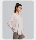 STOUREG Yoga Cover Up, atmungsaktive Sportbekleidung, lockeres Fitness-Shirt, Sport-Tops in großen Größen, kühlendes Sommer-T-Shirt