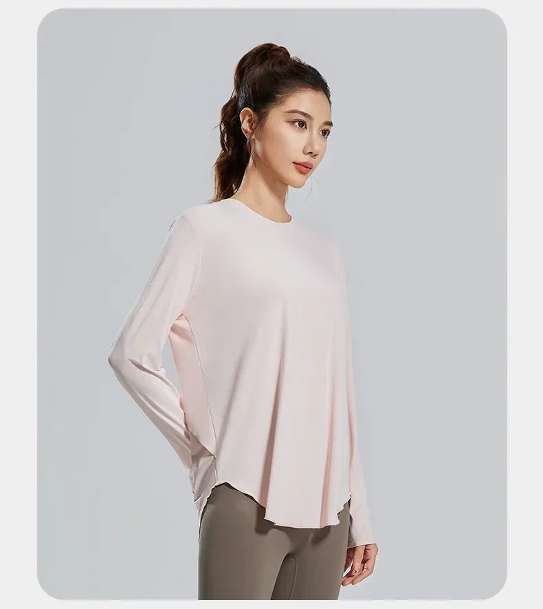 STOUREG Yoga Cover Up, atmungsaktive Sportbekleidung, lockeres Fitness-Shirt, Sport-Tops in großen Größen, kühlendes Sommer-T-Shirt