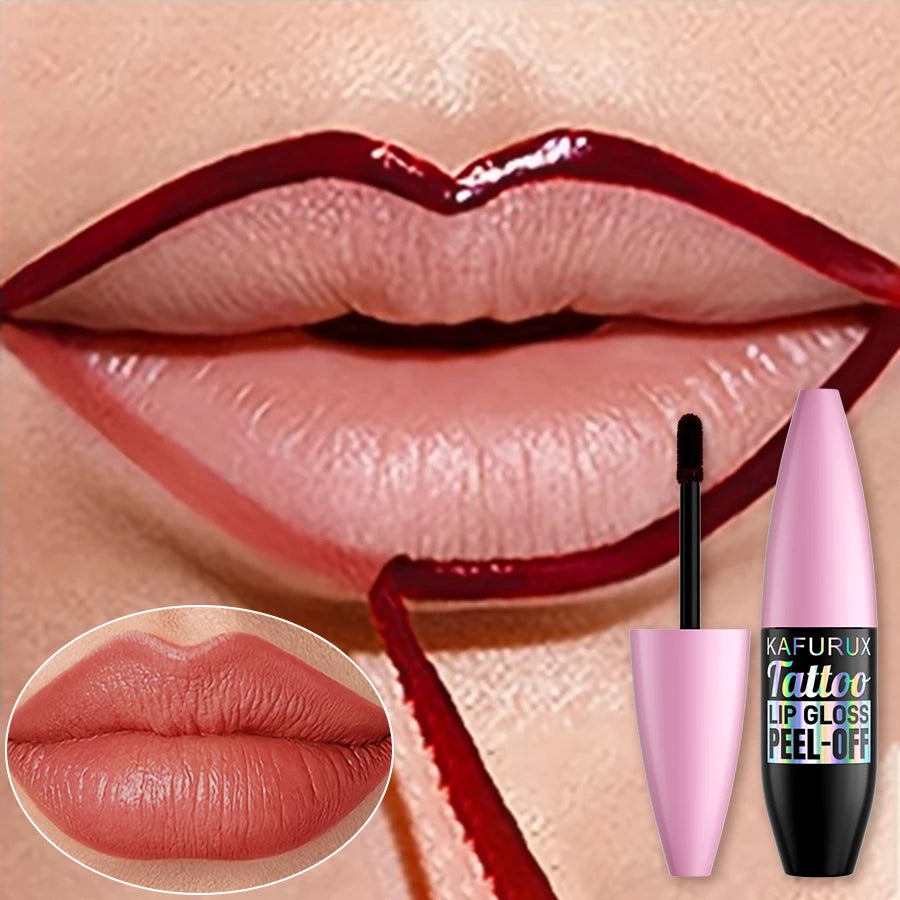 7 Farben Wasserdichtes Lip Tint zum Abziehen Lipliner Tattoo Lipgloss Lang Anhaltend Matt Rosa Rot Braun Kontur Make-up Lippenflecken Geschenk