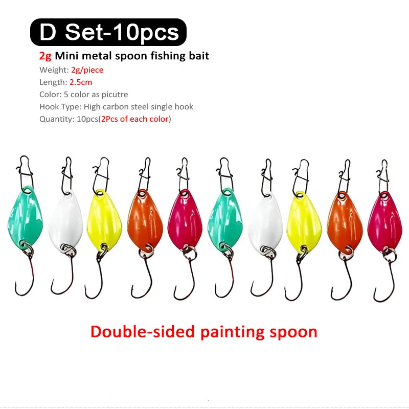 7/9/10 Stück Forellenköder 2,5g/2,6g/3g/3,2g/3,5g/5g Metalllöffel Angelköder Wobbler Casting Jigging Angelzubehör Pesca Döbel