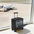 Handgepäck Roller Koffer Trolley 18" ABS-Schale Kabinengepäck Frontfach Multifunktionsräder Erweiterbar