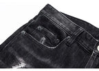 Street Fashion Herren Eng Schwarz Grau Jeans Retro Elastische Schlankmachende Split-Style Jeans Herren Retro Designer Brand Jeans Hombre