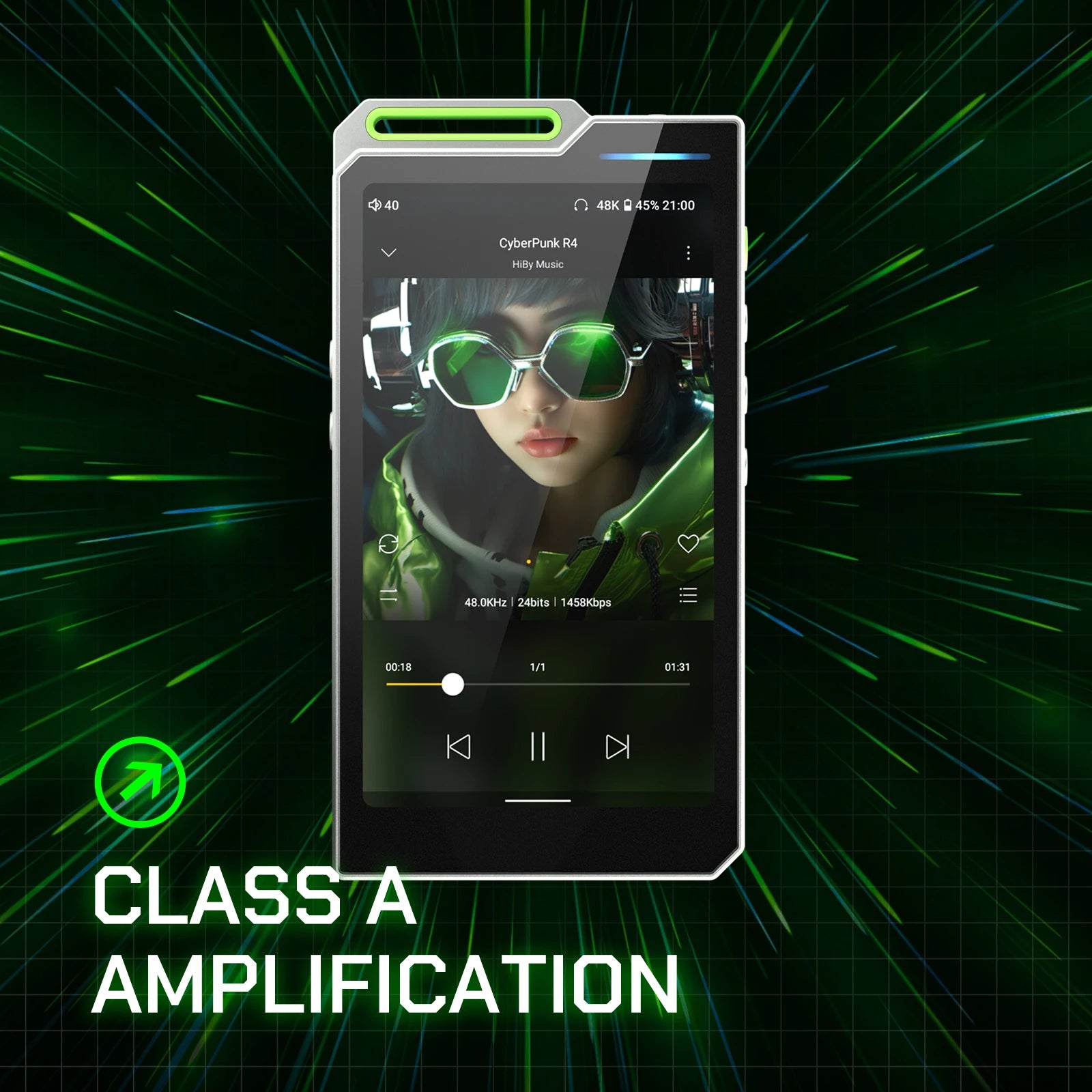 HiBy R4 ES9018Q2M*4 Android12 HiFi-Musikplayer MP3-Audio Bluetooth WiFi DSD256 MQA 16x USB DAC Kopfhörer-Verstärker 11 Std. 4,7'' OPA1652