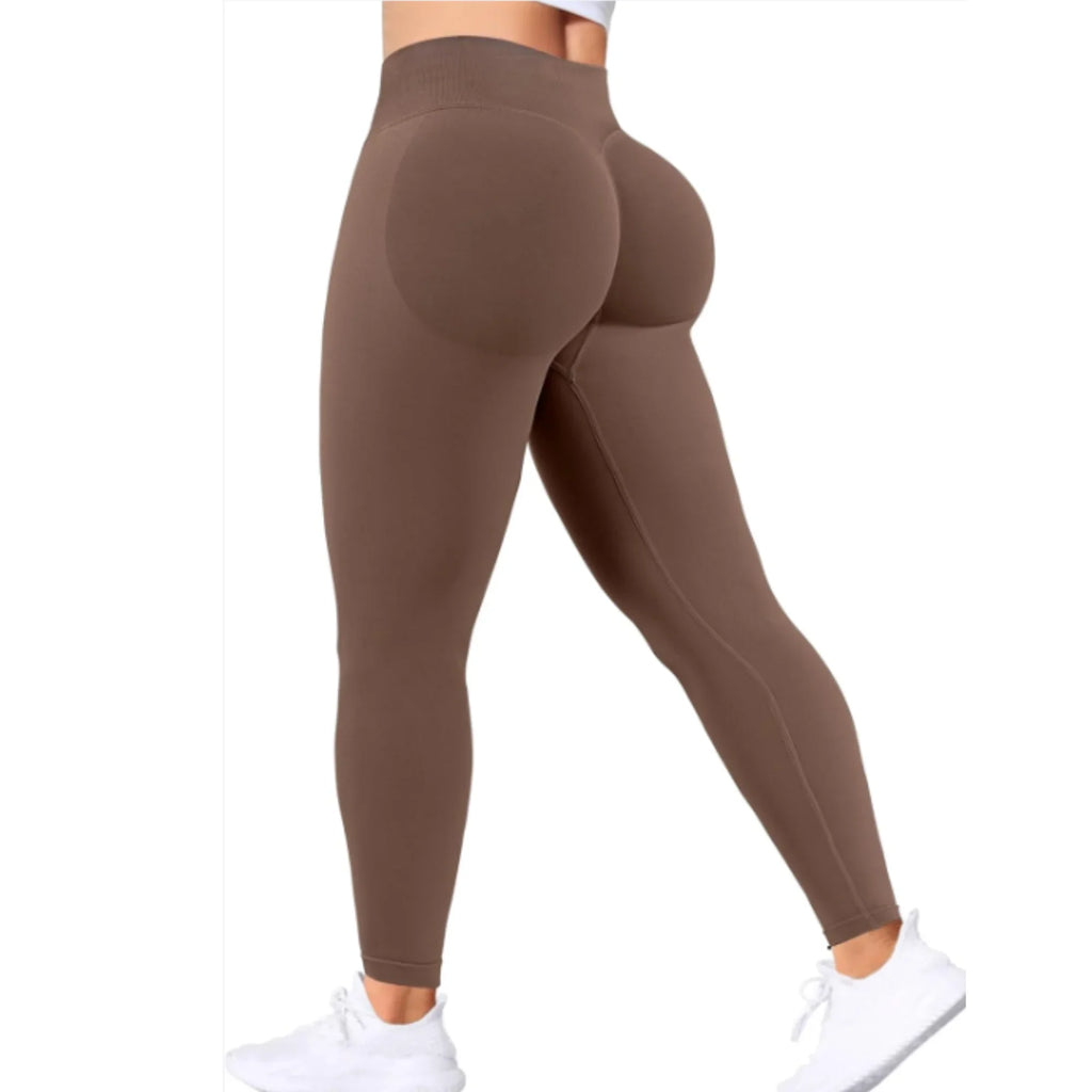 Nahtlose Damen-Yogahose mit festem Bund, dreifachem Bund, sexy, hüfthebend, enge Sporthose, Fitness-Trainings-Yogahose