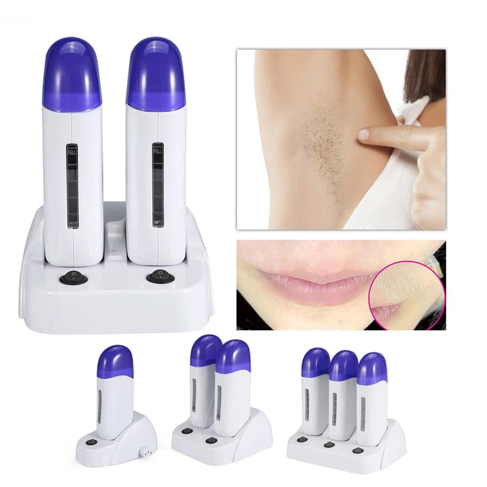 3 Types Cartridge Wax Depilatory Roller Warmer Heater Waxing Body Hair Removal Machine Wax Cartridge Heater Cartridge Wax Roller Hauptbild
