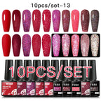 10/12PCS/SET Katze Magnetisches Gel Nagellack Set 9D Reflektierendes Glitzer Gel Halbpermanentes UV Gel Soak Off Funkelndes Nagelkunst Kits