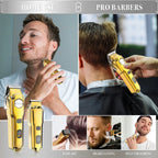 HATTEKER Professioneller Haarschneider für Herren, kabelloser Metall-Haarschneider und Trimmer-Set für den Haarschnitt