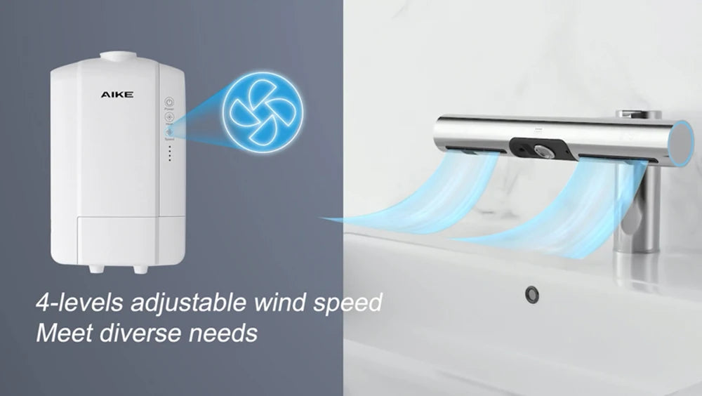 AIKE Airblade Wasserhahn Händetrockner Automatische Bad Händewasch- und Trockenmaschine Waschraum Armaturen Luft Wasserhahn Leistungsstarker Händetrockner