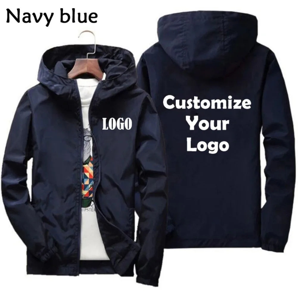 Maßgeschneiderte Reise-Team Zipperjacke, Kapuzen-Unisex-UV-beständige, wasserdichte Jacke für Herren und Damen, Oberbekleidung, Frühling, Sommer,
