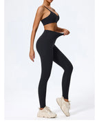 Hearuisavy Sommer Superweiches 2-teiliges Damen-Sportshorts-Set atmungsaktives Fitness-Yoga-BH Freizeit-Push-Up-Workout-Crop-Top