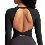 Cloud Hide Black Beauty Back Yoga Shirts Damen Langarmbluse Übergröße Sport Gym Fitness Top Laufshirt Workout Shirt