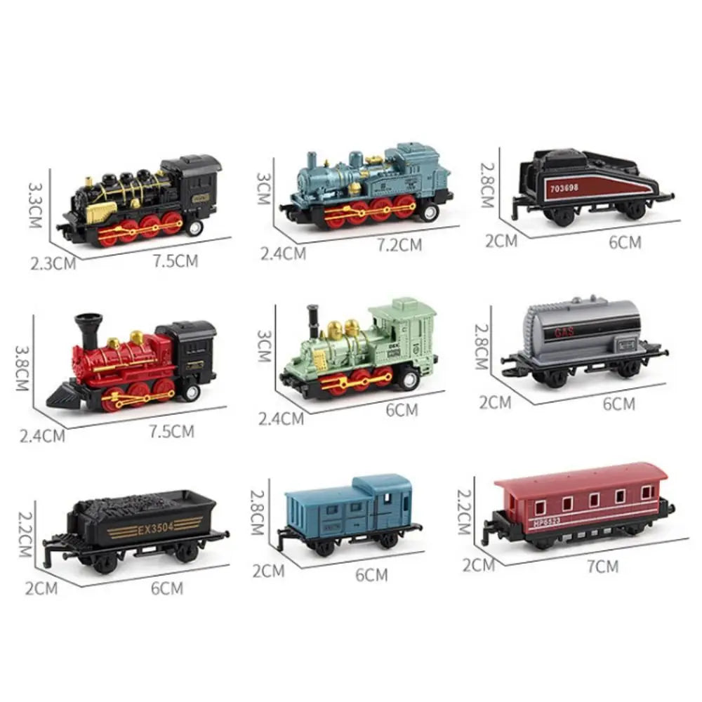 Auto Fahrzeuge Retro Dampfzug Rückziehmodell Diecast 1:60 Legierung Spielzeugzug Kinder Spielzeug Set für Jungen Geschenke Kindergeburtstag