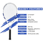 ALPSPORT Carbonfaser Tennisschläger T800 18K – Profi-Qualität mit Tasche & Band, leichter Trainingsschläger für Erwachsene, Herren & Damen