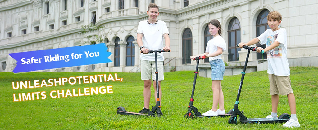 RCB R15 Elektroroller für Kinder 8-16 Jahre, 8 kg, faltbar, doppeltes Bremssystem, maximale Reichweite 16 km