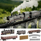 Kinder Retro Elektro-Dampfzug Schienenspielzeug Klassische Eisenbahn Güterzug Hochgeschwindigkeitsstrecken Zugmodell Jungen Spielzeug Weihnachtsgeschenk