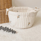 Niedlicher Bären-Stickerei INS Baby Wickeltasche Windel Caddy Windelkorb Mummy Mutterschaftstasche für Neugeborene - Aufbewahrungsorganisator für Spielzeug und D