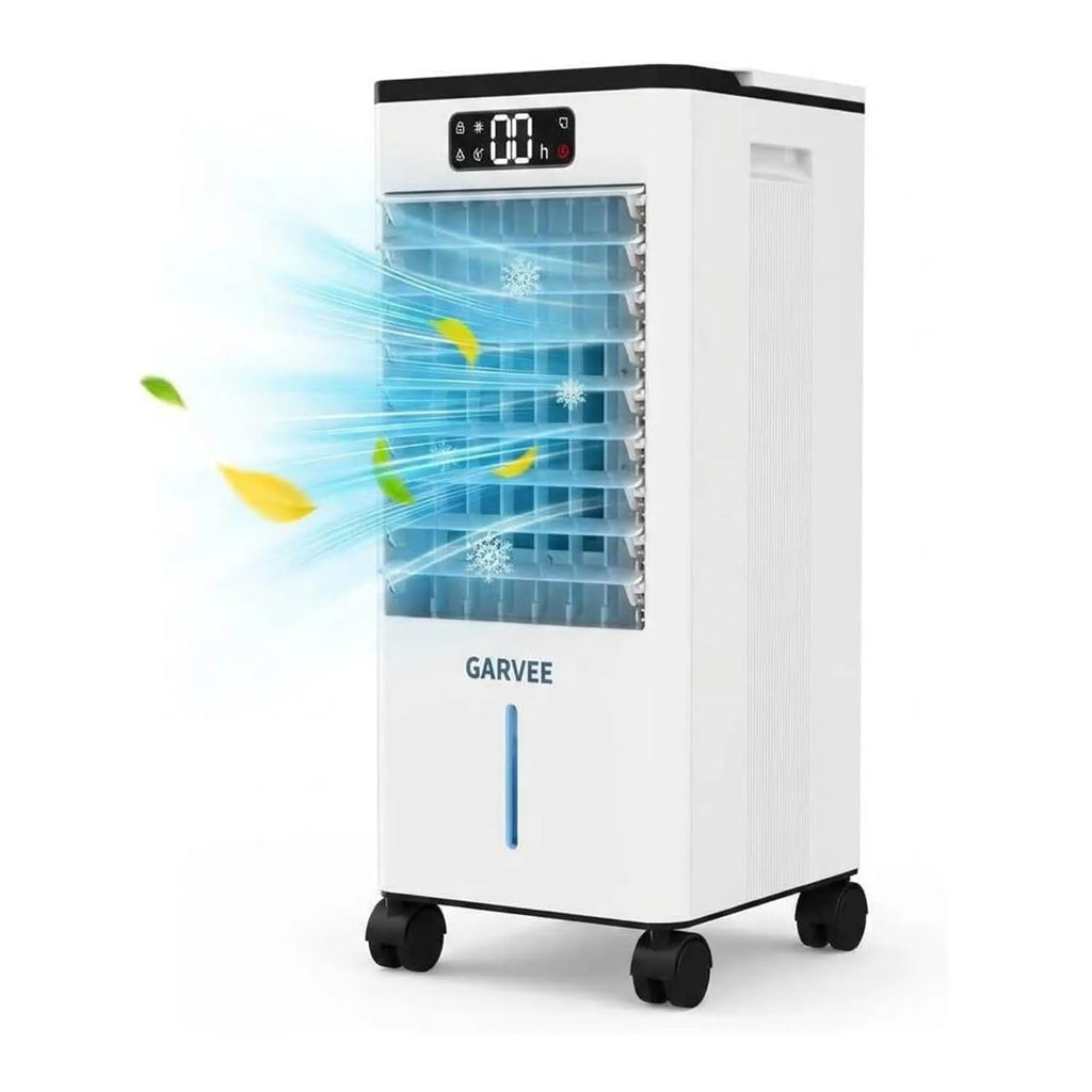 Tragbarer mobiler Kühlerlüfter 7L Tank 12h Timer 120° Oszillation, Fernbedienung mit beweglichen Rädern für Schlafzimmer, Wohnzimmer