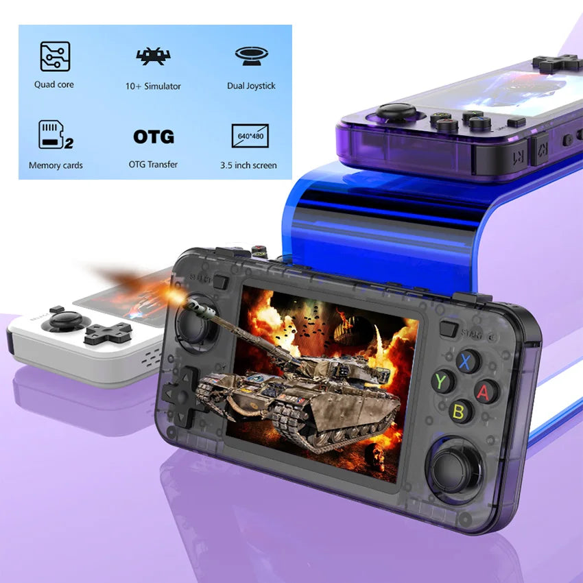 R36H ARKOS Retro Handheld-Spielekonsole Tragbarer 64G 128G Pocket-Videoplayer 3,5 Zoll IPS-Bildschirm R36S quer Kindergeschenk