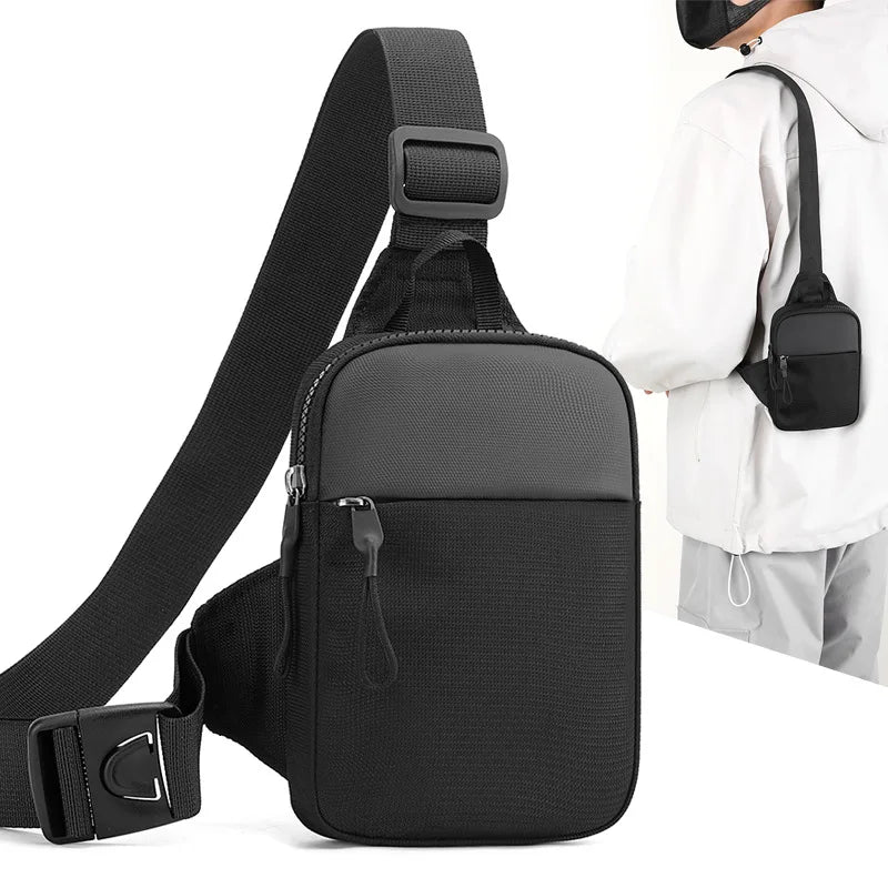 Men Waterproof Sling Chest Pack Fashion Small Black Crossbody Shoulder Zipper Bag Travel Workout Handbag Messanger Bag for Men Hauptbild