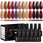 MEET ACROSS 12tlg/Set 7ml Macaron Gel Nagellack mit Box Semi-permanenter UV-Gel Soak Off Nail Art Kit Nagellack für Maniküre
