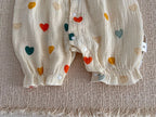 MILANCEL Sommer-Baby-Strampler 0-24M Süßer Liebes-Kleinkind-Overall Dünn Belüftete Babykleidung Karotten-Mädchen Einteiler