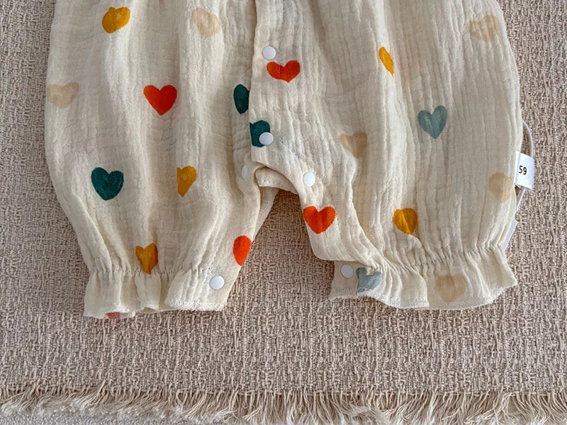 MILANCEL Sommer-Baby-Strampler 0-24M Süßer Liebes-Kleinkind-Overall Dünn Belüftete Babykleidung Karotten-Mädchen Einteiler