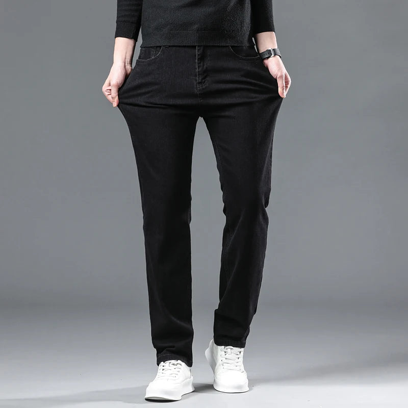 Wthinlee 8 Models Spring Autumn Business Jeans Men Casual Straight Stretch Fashion Classic Work Denim Trousers Brand Clothing