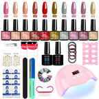 LIMEGIRL Gel-Nagellack-Kit UV Soak-off Gel Primer Polish Maniküre-Kit mit UV LED Lampe Trockner Semi-permanentes Gel-Nagellack-Kit