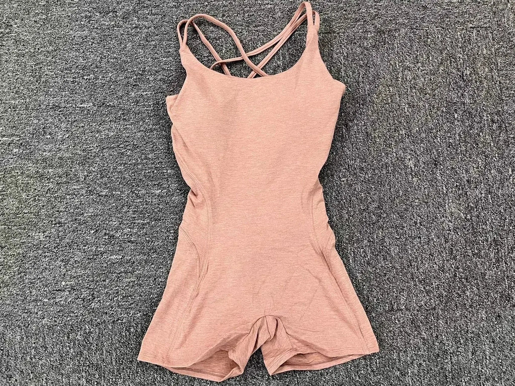 Gepolsterter Activewear Gym Yoga Bodysuit Damen Fitness Kleidung Damen Workout Weibliche Sportoutfit Anzüge Trainings Jumpsuit